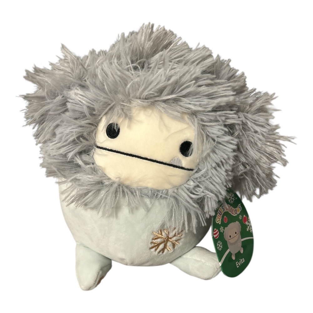 Squishmallows Evita Bigfoot Yeti 8" Holiday Snowflake Plush 2022 Kellytoy NWT